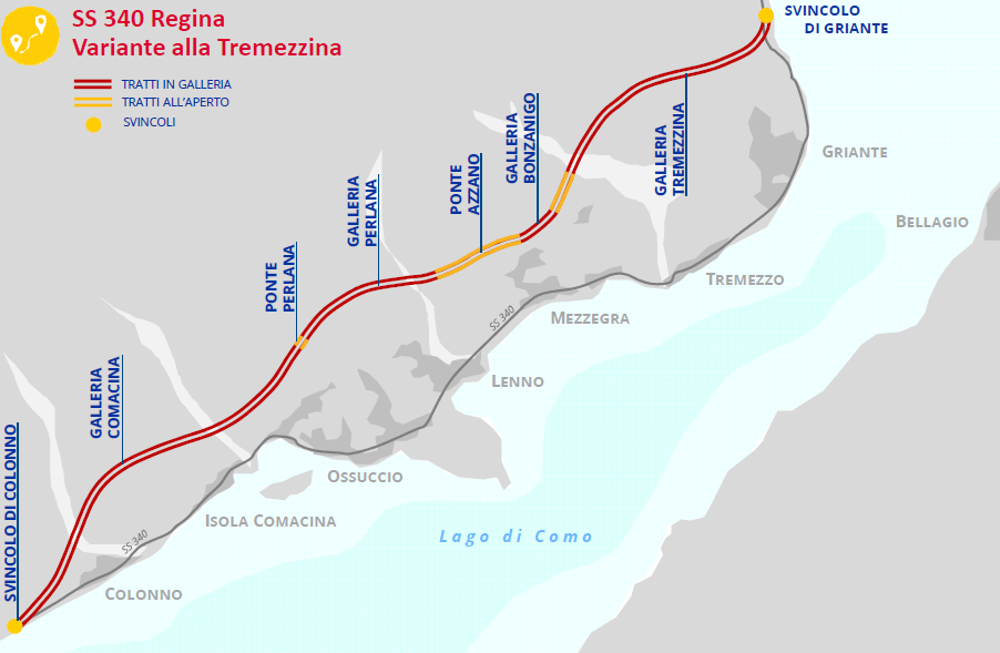 Variante alla Tremezzina - planimetria dell’intervento