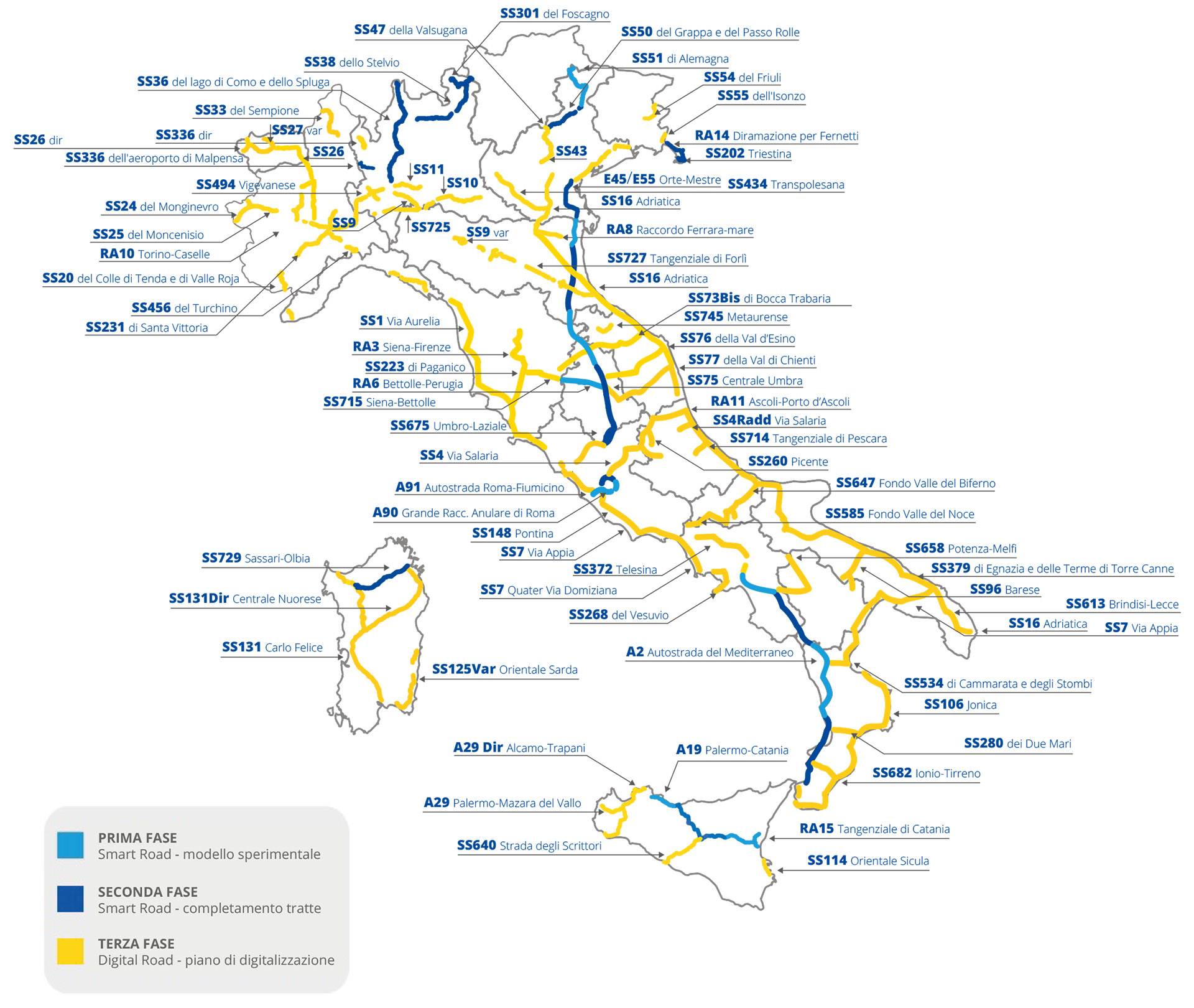 Mappa Smart Road Italia