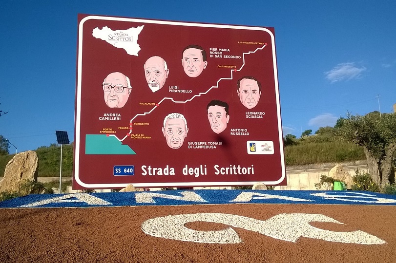 Strada statale 640 Strada degli scrittori - cartello turistico