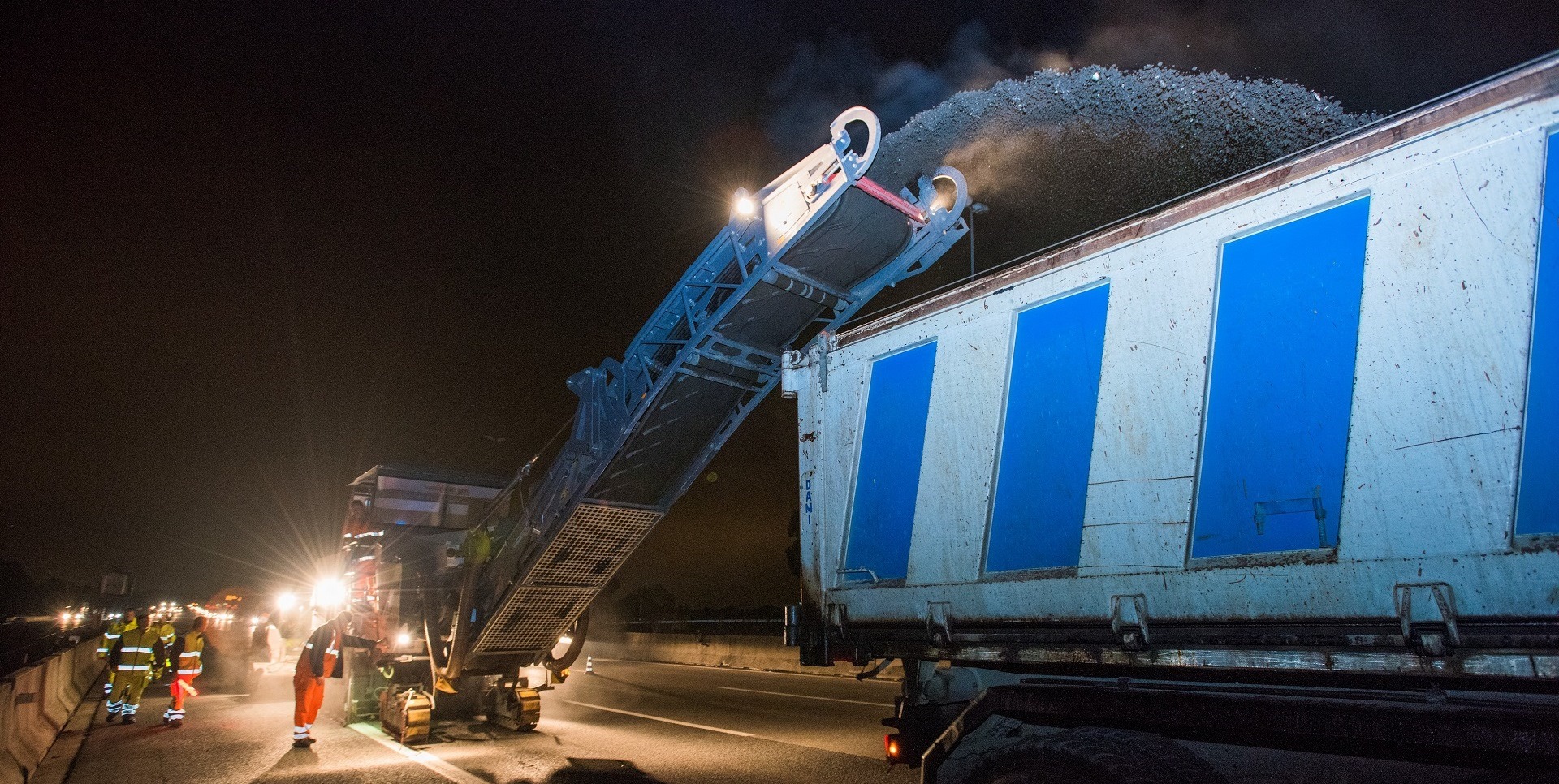 Lavori notturni in autostrada