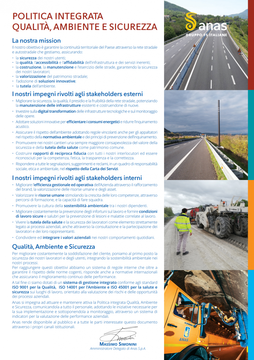 Apri il pdf Politica integrata qualità, ambiente e sicurezza