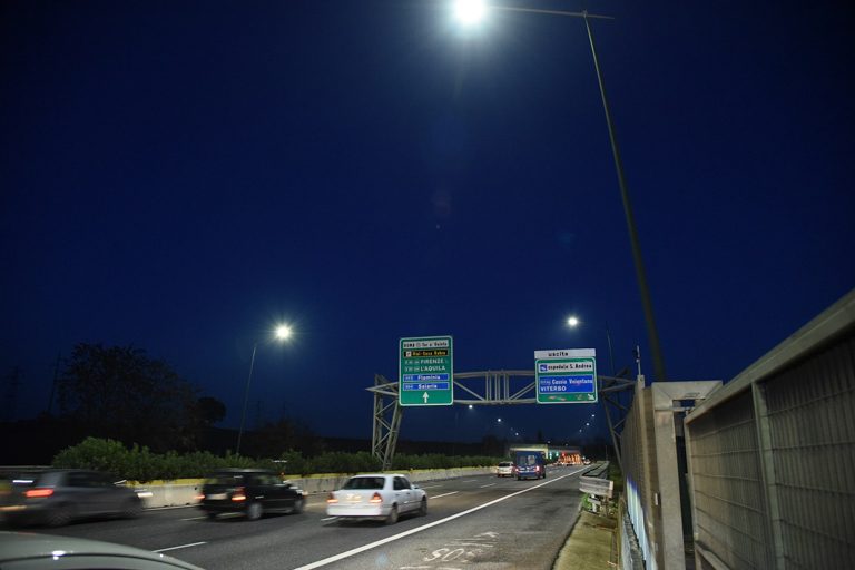 Ripristinata l'illuminazione sul Grande Raccordo Anulare di Roma