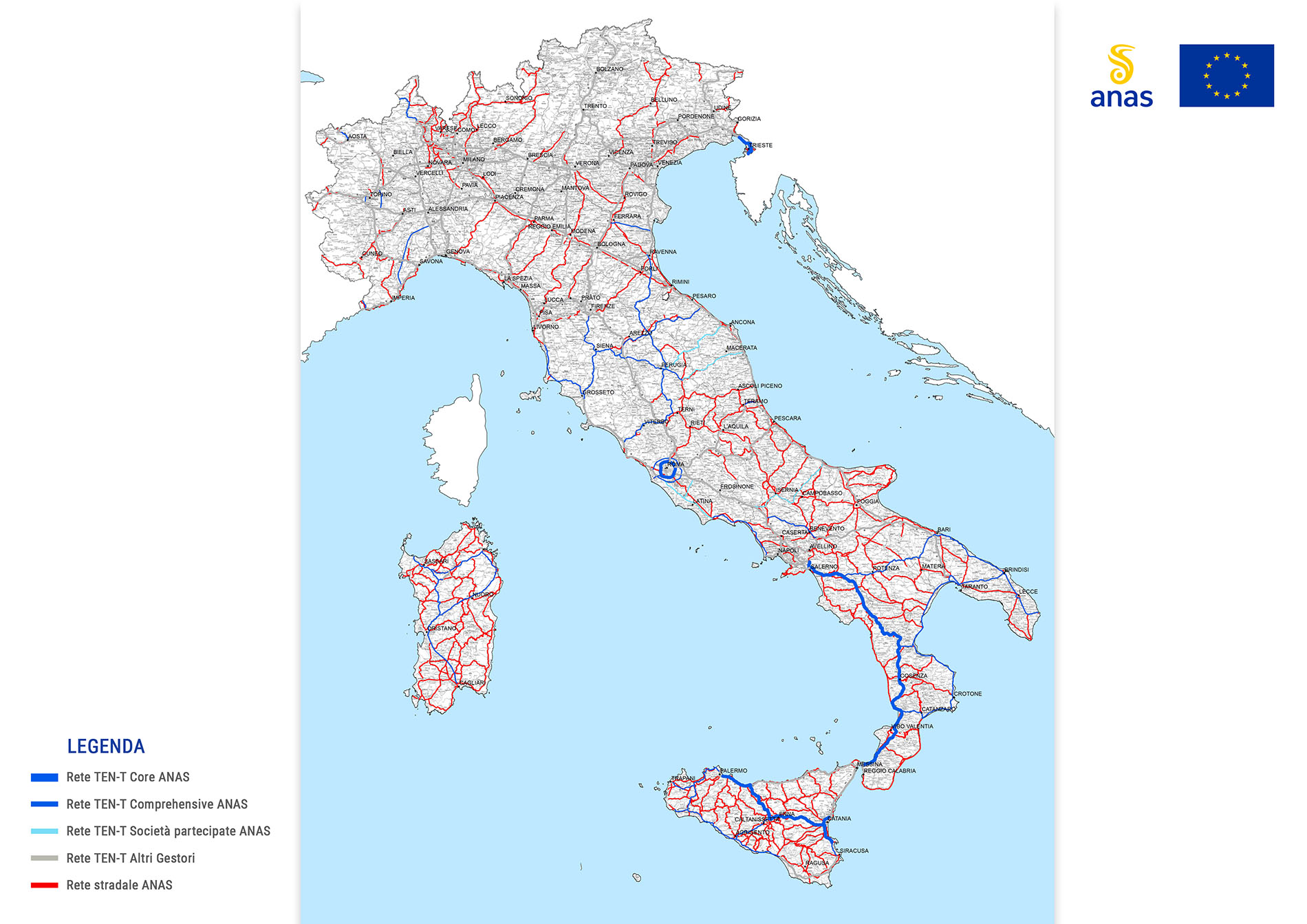 Mappa-2-Rete-Ten-T-Anas Mappa della rete Ten T Anas