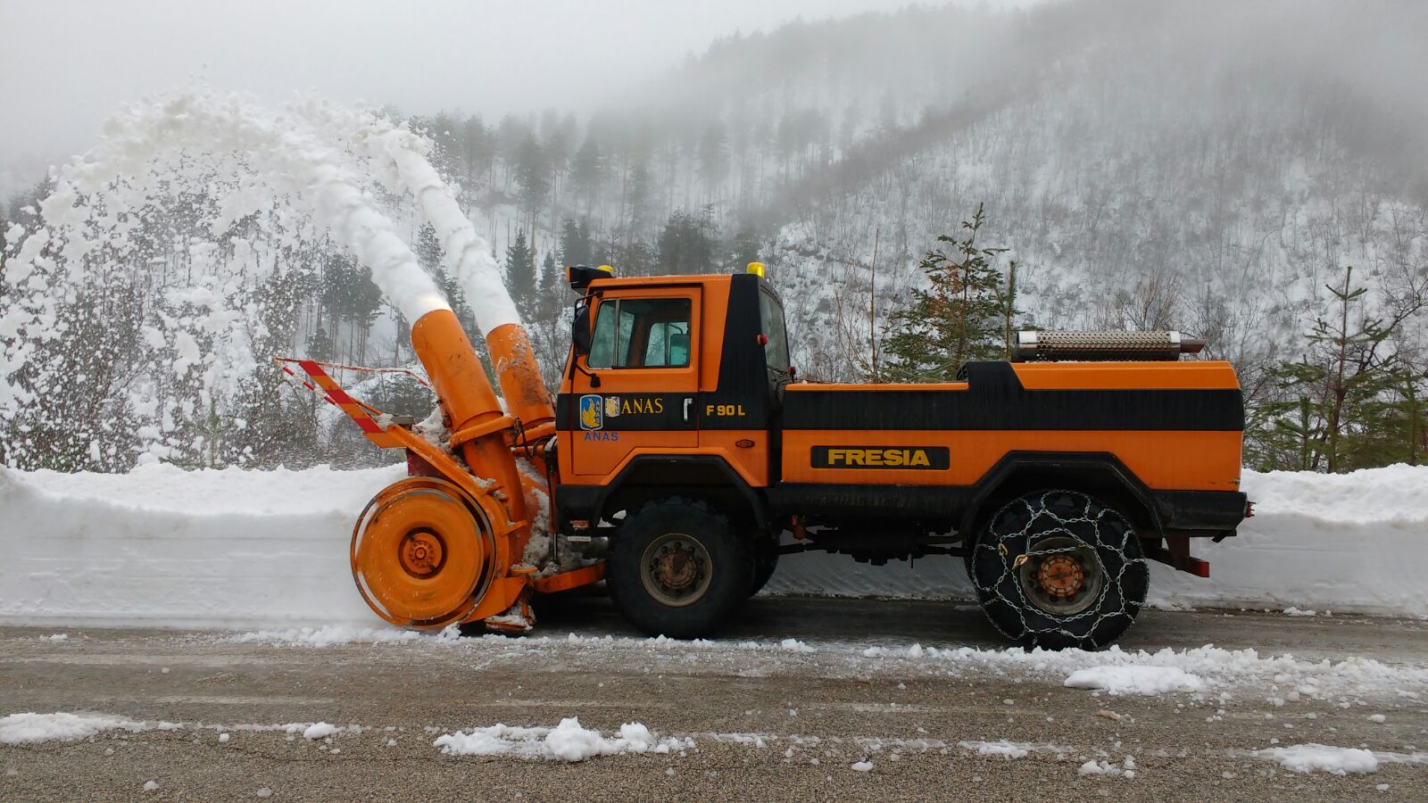Picture of a truck mounted snow blower