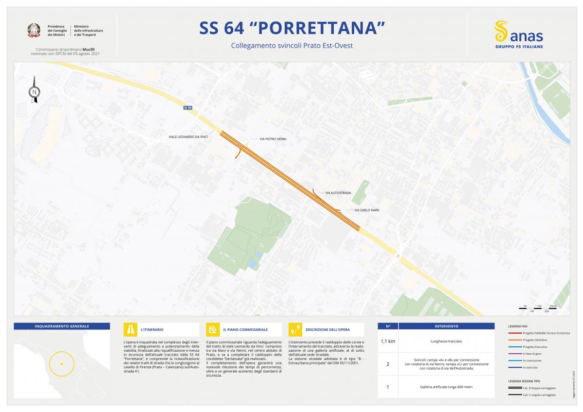 Mappa SS64 - Collegamento svincoli Prato Est-Ovest