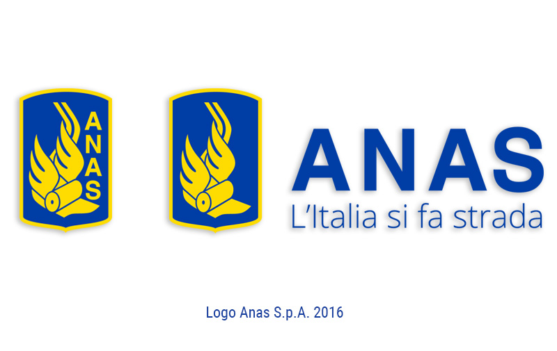 Immagini del restyling del logo Anas Spa del 2016