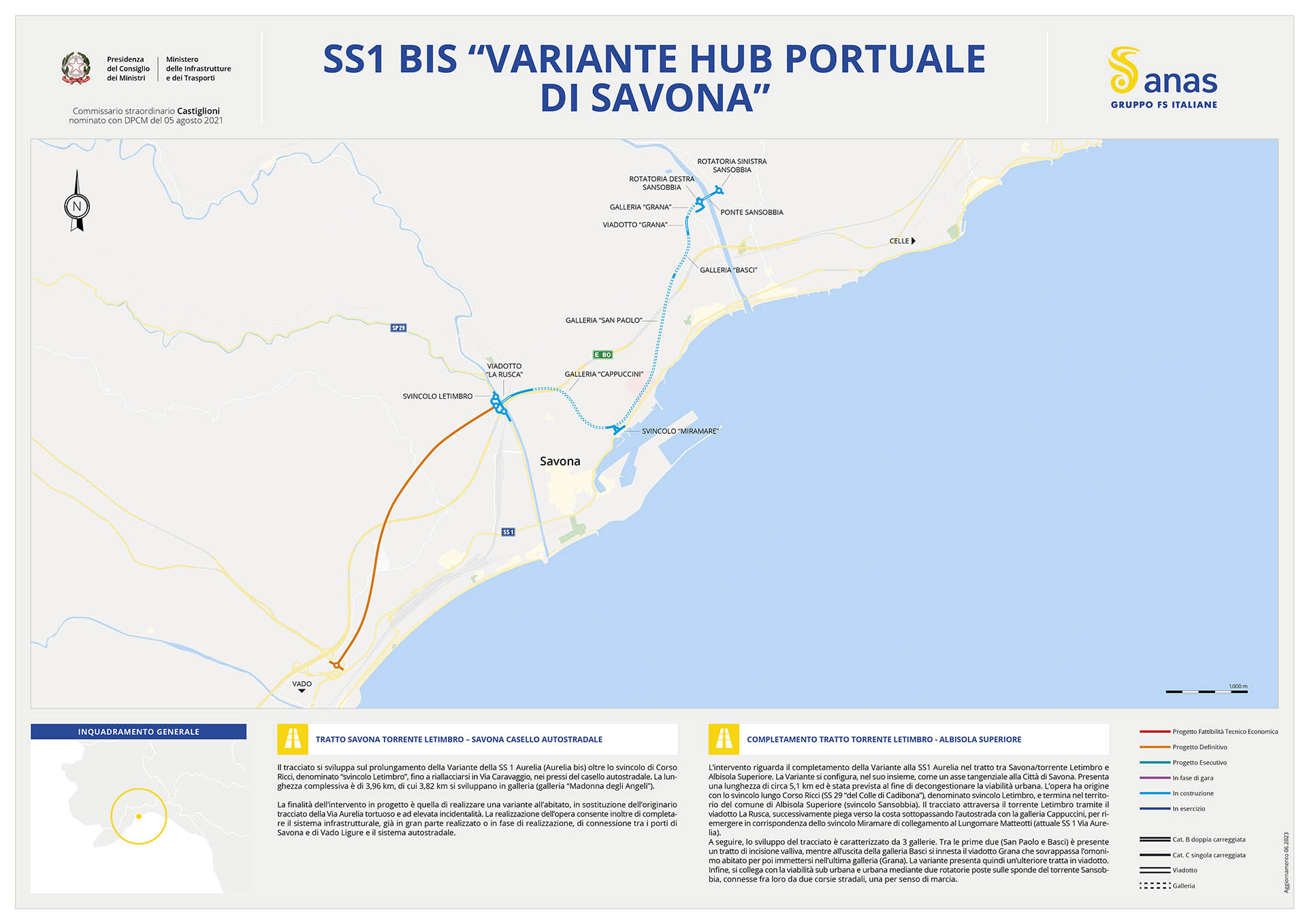 Scarica il pdf della mappa "SS1 bis Variante Hub portuale Savona"