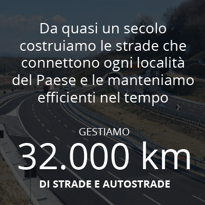 Gestiamo 32.000 Km di strade e autostrade