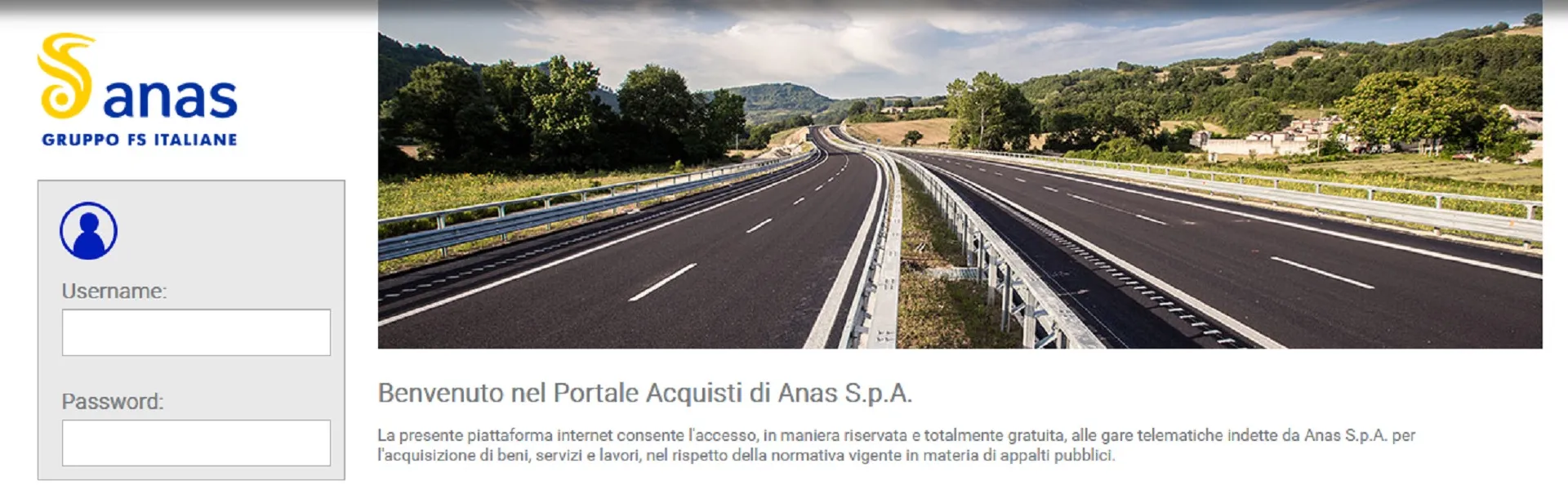 anteprima portale acquisti Anas