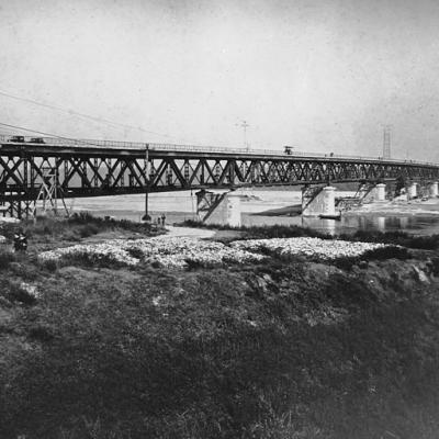 Ricostruzione post bellica, Strada statale 9 'Via Emilia', ponte sul fiume Po ricostruito dopo il 1945