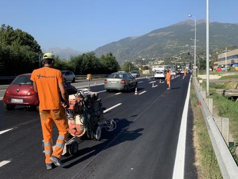 Nuova pavimentazione fra Quart e Saint Christophe 