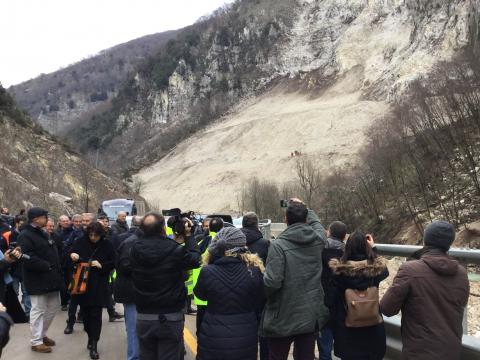 Sopralluogo Delrio cantieri sisma - ex SS209 Valnerina