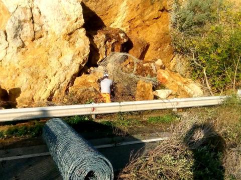 Attività sul versante in seguito alla frana a Finale Ligure