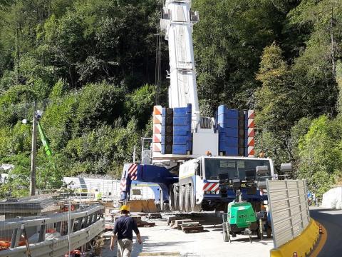 Lavori sul ponte 'Rio Pontet' tra Exilles e Salbertrand (TO)