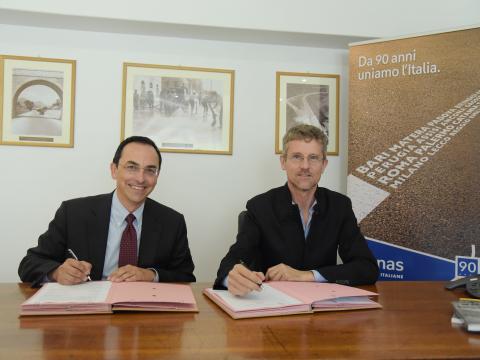 Firma dell'accordo Anas e MIT di Boston: Gianni Vittorio Armani e Carlo Ratti - 19 ottobre 2018