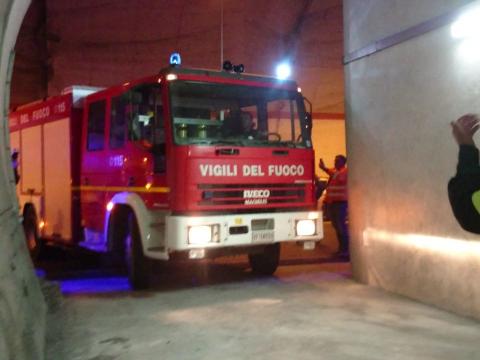 Esercitazione soccorso e incendio galleria Serra Rotonda A2 