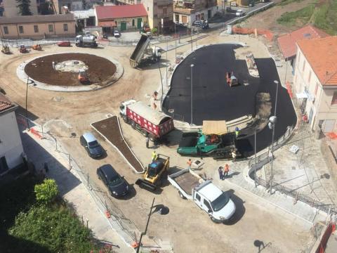 Foto aerea di un cantiere Anas