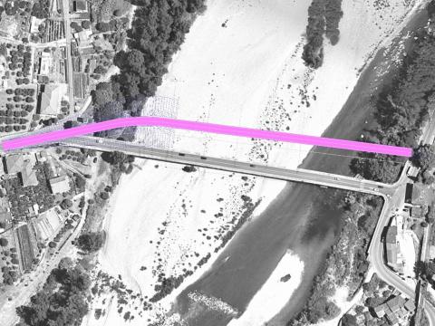 Planimetria ponte provvisorio sul fiume Magra