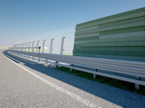 Render barriera acustica Tangenziale Reggio Emilia