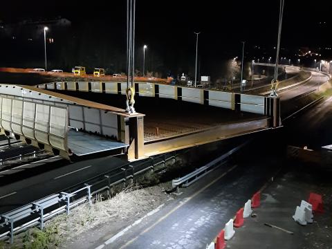 Statale 36, varo del cavalcavia di Civate